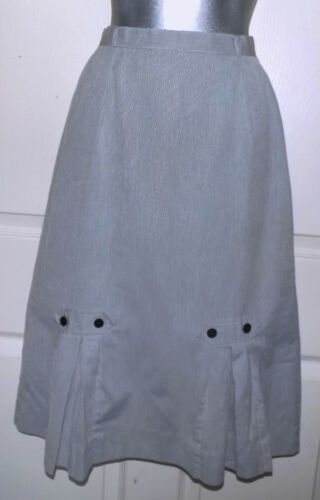 Vintage 50s 60s Gray White Pleated Hem Skirt W24