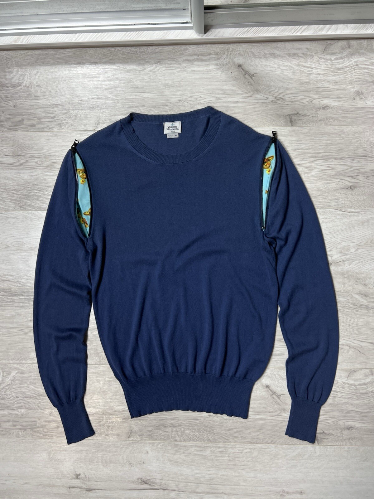 Rare Vivienne Westwood Jumper Sweater With Zip Sleeves & Monogram Mens image 2