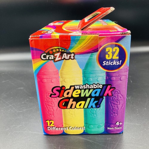 Sidewalk Chalk Cra-Z-Art 32 Count Washable 12 Colors New In Box - Picture 2 of 8