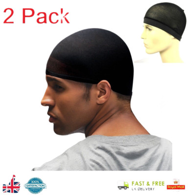 Pack of Black Wave Caps Flexible Breathable Headband for Ladies Men 