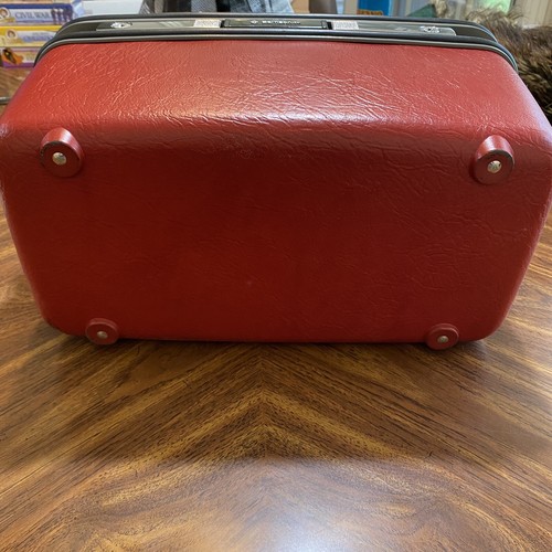 Samsonite Silhouette RED BURGUNDY Train Case Makeup with Mirror SEE - Picture 5 of 17