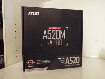 MSI A520M-A PRO AM4 AMD A520 USB3.2 Gen1 Micro-ATX Motherboard open box-FS