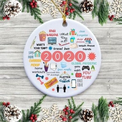 Download 2020 Annual Events Stay Home Binge Watching Zoom Christmas Ornament Ebay PSD Mockup Templates