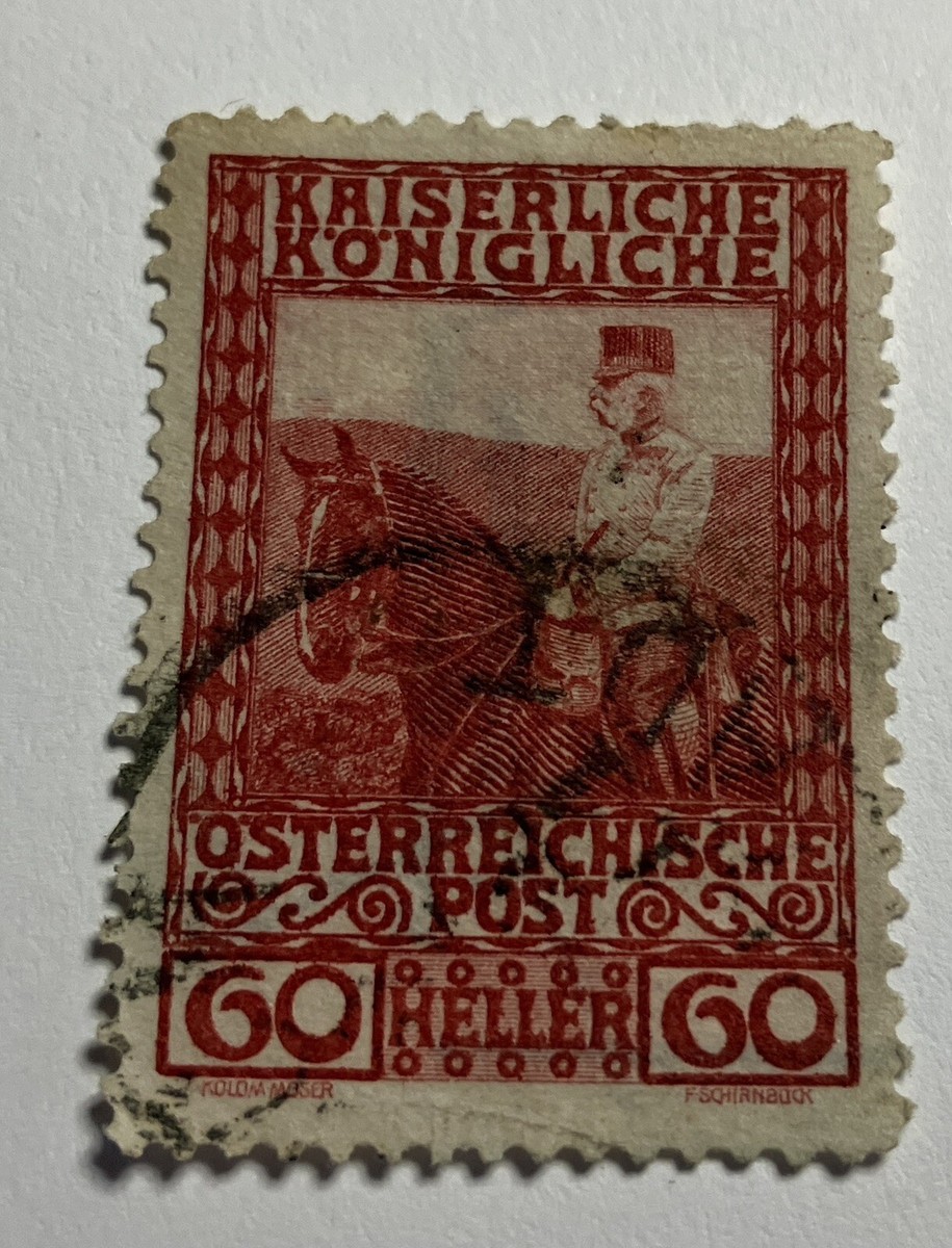 1908 Austria Osterreich Kaiserliche Koniglich 60 Heller Stamp Used