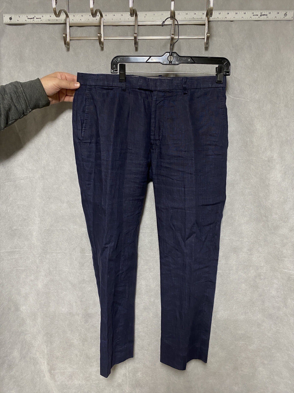 Banana Republic Men Pants 33 X28 Blue Linen Modern Slim Hybrid Chino