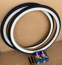 Beach Cruiser Bike 26" x 2.125 White Wall Tires and Tubes SET Arrow Thread DURO