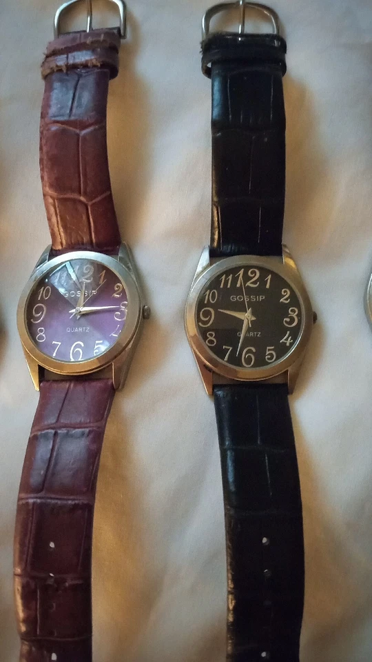 Reloj de cuarzo para mujer Gossip 35 mm GSP472 correa de cuero genuino y 5 correas de reloj Foto 3 de 4