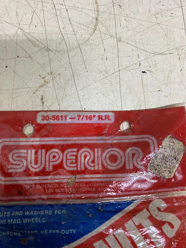 New Never Used Vintage Superior 30-5611 7/16" RH Kit-C Lug Nuts - Image 2 of 2