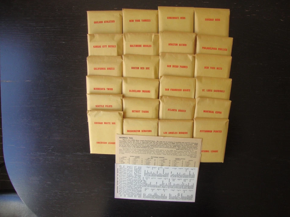 SUPER CLEAN! APBA BASEBALL ORIGINAL & COMPLETE 1969 SEASON PLAYER CARDS + XBs - Image 2 of 4