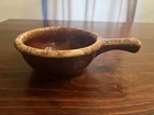 Hull Brown Drip Glaze Soup Handle Bowl Crock Pottery Oven Proof USA Round Retro