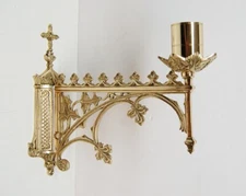 Solid Brass Consecration Candlesticks Church Wall Mount Candle Holders (#195)