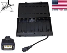 8 AA Battery Box to Female USB, Batteries Holder Power Pack, On Off Switch
