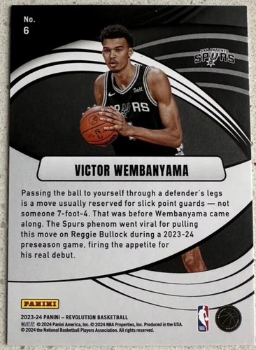 2023-24 Panini Revolution Victor Wembanyama #6 RC Rookie Supernova - Picture 4 of 4