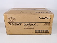 GRAHAM 54256 HandsDown Birchwood 4" Cuticle Stick 50 bags 100 sticks/bag -5000ct