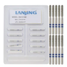 Dental Crown Cut Diamond Burs Zirconia Round End Cylinder Z881/014M Medium Grit