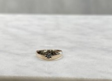Vintage Victorian C1890 10k yellow gold baby ring with white stone