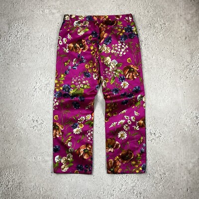 Dolce Gabbana Vintage Double Side Floral Pants Silk+Cotton