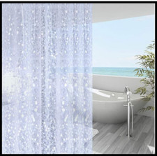 Short Shower Curtain Liner 65 inch, Pebble Translucent EVA Bath Shower Liners, x