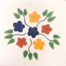 #C005) Mexican Tile sample Ceramic Handmade 4x4 inch, GET MANY AS YOU NEED !!