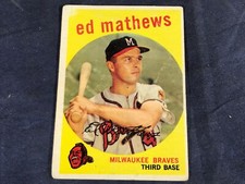 P4-73 BASEBALL CARD - ED MATHEWS MILWAUKEE BRAVES - 1959 TOPPS - CARD #450