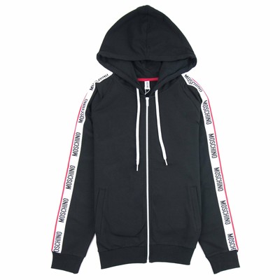 moschino tape logo hooded sweatshirt