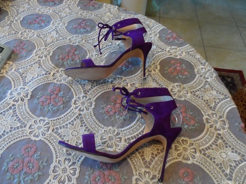 Manolo Blahnik Tacones de Gamuza Púrpura Talla 39.5M - Imagen 8 de 20