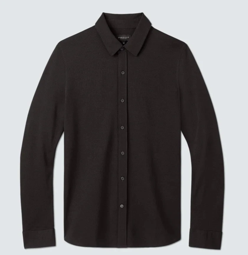 🧡NWT*Unbound Merino Long Sleeve Button Up Shirt Men’s Size L Merino Wool -Black