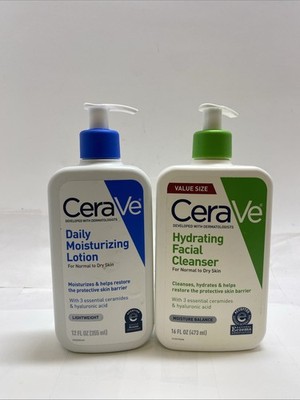 2PK Of CeraVe Moisturizing Lotion (12 Fl Oz) & Facial Cleanser (12 Fl Oz)