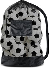 BROTOU Extra Large Soccer Ball Net Bag, 40" x 30" Drawstring Mesh Ball Bag