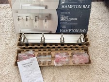 Hampton Bay Regan 29.13" 4-Light Brushed Nickel Vanity Light Clear Glass Shades