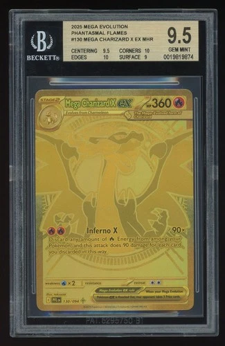 2025 Pokemon Phantasmal Flames Mega Charizard X EX MHR 130/094 - BGS 9.5