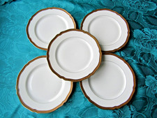 5 assiettes a dessert porcelaine de Limoges  lafarge Caprice boulogne s/mer or