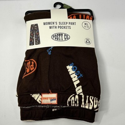 Post Malone Posty Co Womens Sleep Pant Brown Size XL 16-18 New Lounge Comfort