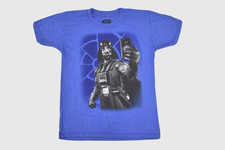 Star Wars Youth Boys Darth Vader Taking Selfie Funny Blue Shirt New Medium
