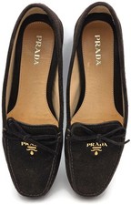 Prada Women s Loafers Ebano Brown Suede Scamosciato Driving Shoes Itialian