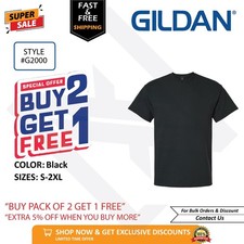 Gildan G200 Ultra Cotton T Shirt BUY 2 GET 1 FREE Blank Plain Casual Unisex Tee.