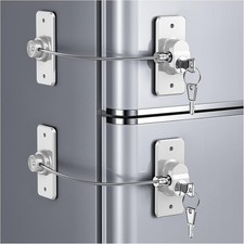 2 Pack Refrigerator Freezer Door Lock   Strong Adhesive Child Safety with Keys