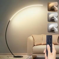 LED Stehlampe Dimmbar Bogenlampe Wohnzimmer 25W Schwarz 165Cm 2000 Lumen