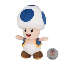 Sanei Super Mario All Star Collection Blue Toad Plush Toy 20cm New Licensed