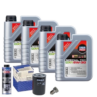 Motoröl 5W30 LIQUI MOLY 4L+MAHLE Ölfilter+Spülung+Ölablassschraube