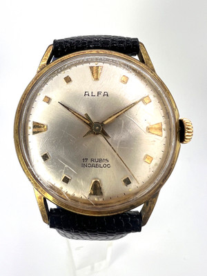 Vintage ALFA, Armbanduhr, Handaufzug, 60er Jahre Herrenuhr