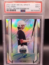 🔥⚾2021 Leaf Metal Draft Zac Veen Auto Silver Rainbow PSA 9⚾🔥