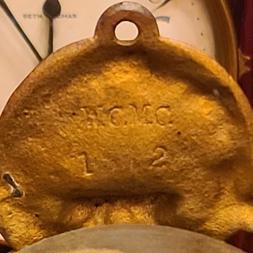Antique Dauphin Koi Devil Fish Clamshell Decorative Arts Clock USA Works Read F3 - Bild 15 von 24