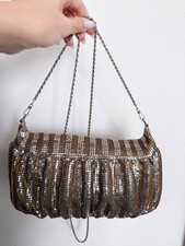 Vintage ilver gold metal mesh crossbody bag