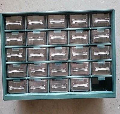 25 Drawer Small Parts Hardware Cabinet Drawers W Dividers 1 Missing
