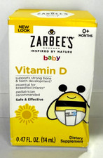Zarbee  s Vitamin D Drops for Infants 400 IU 10 mcg 0.47 oz EXP 02/27