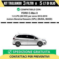 Tagliando per FORD C-Max II 1.6 LPG 88 kw Benzina/Gasauto (GPL) 2012-2019 - 5...