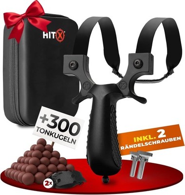 HITX  Zwille Steinschleuder Bundle Set | Super Grip Oberfläche | Slingshot S
