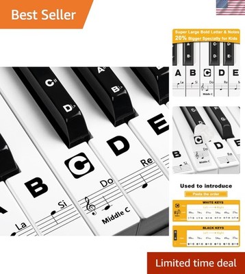 Piano Keyboard Stickers for Beginners Removable Piano Stickers for Keys 88/61...
