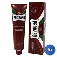 6x Bundle Proraso Sapone Da Barba In Tubo Barbe Dure 150 Ml